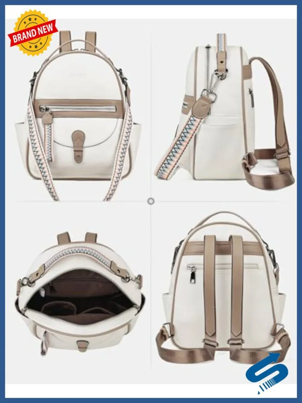 Women's Mini Backpack Purse Faux Leather Daypack with Pockets